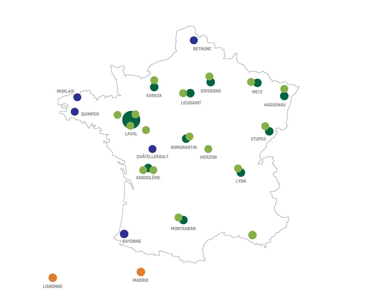 Map France agences